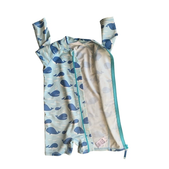 Jan & Jul UV Sunsuit Swimsuit Blue Whales size 18-24M - Picture 5 of 10